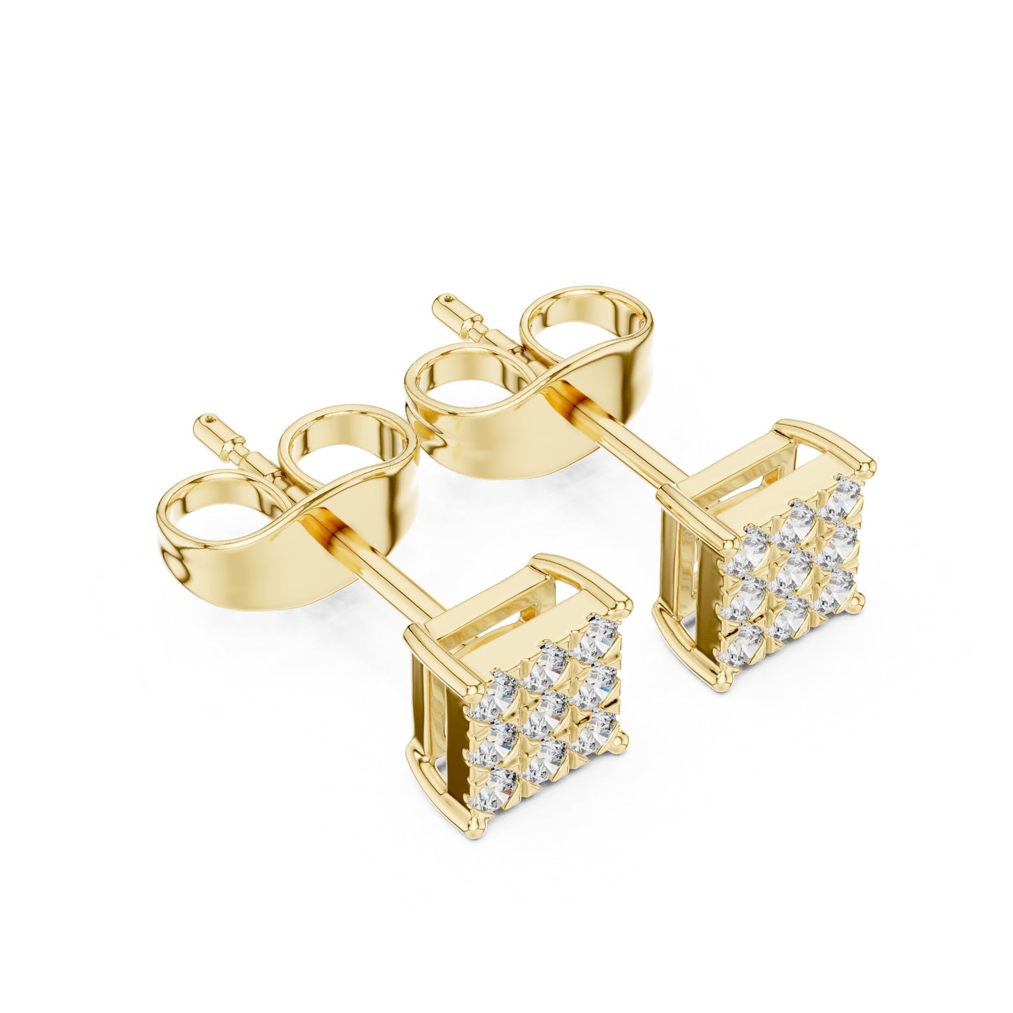 Round Stud Lab Grown Diamond Earrings