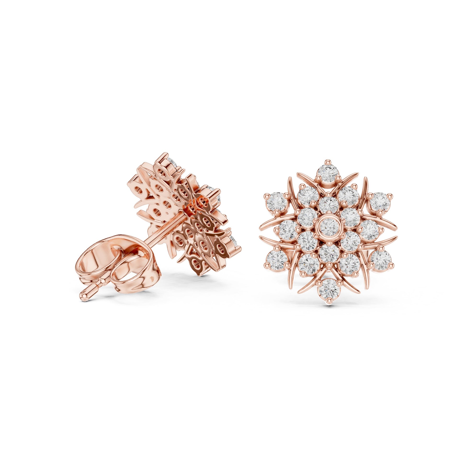 Round Cluster Lab Grown Diamond Earrings