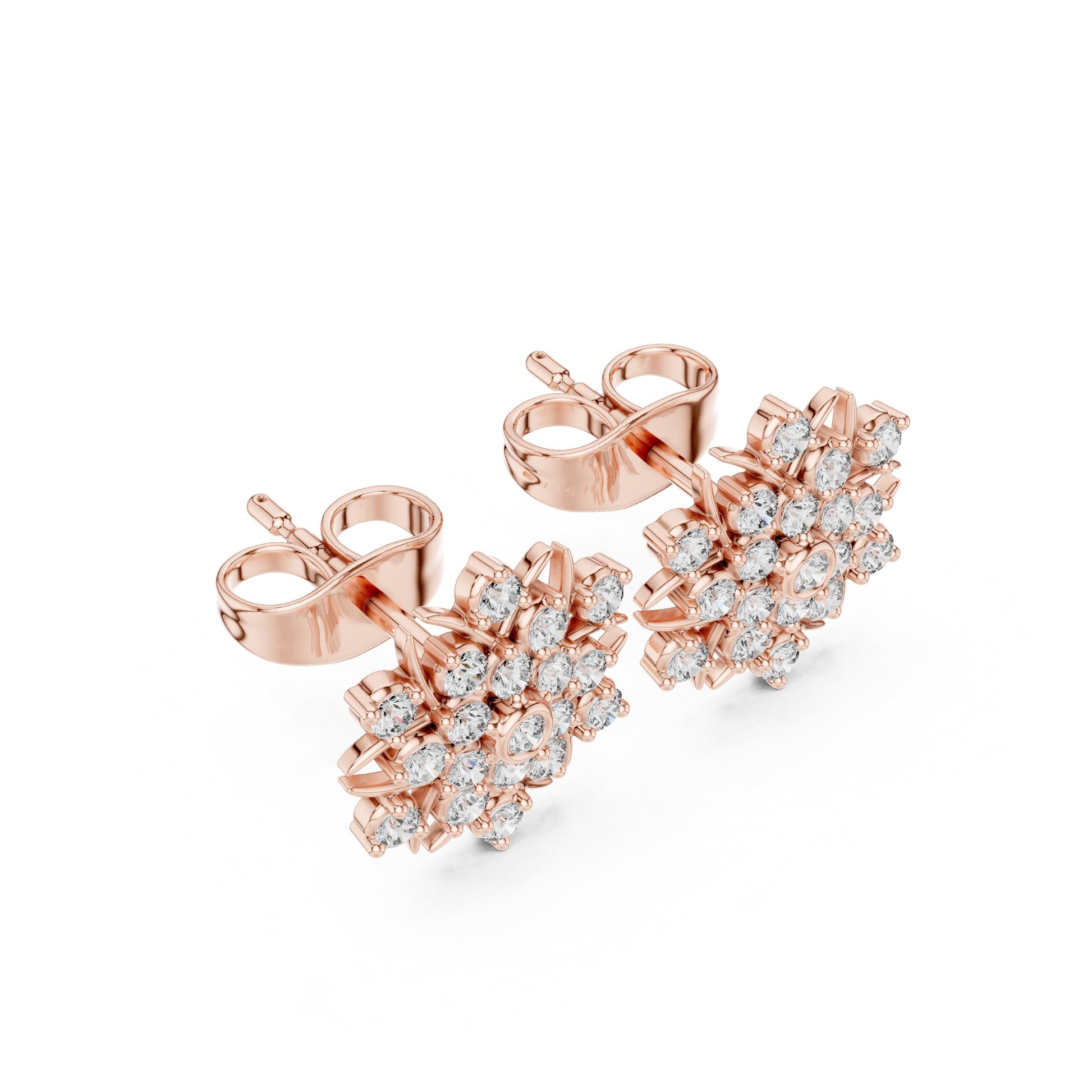 Round Cluster Lab Grown Diamond Earrings
