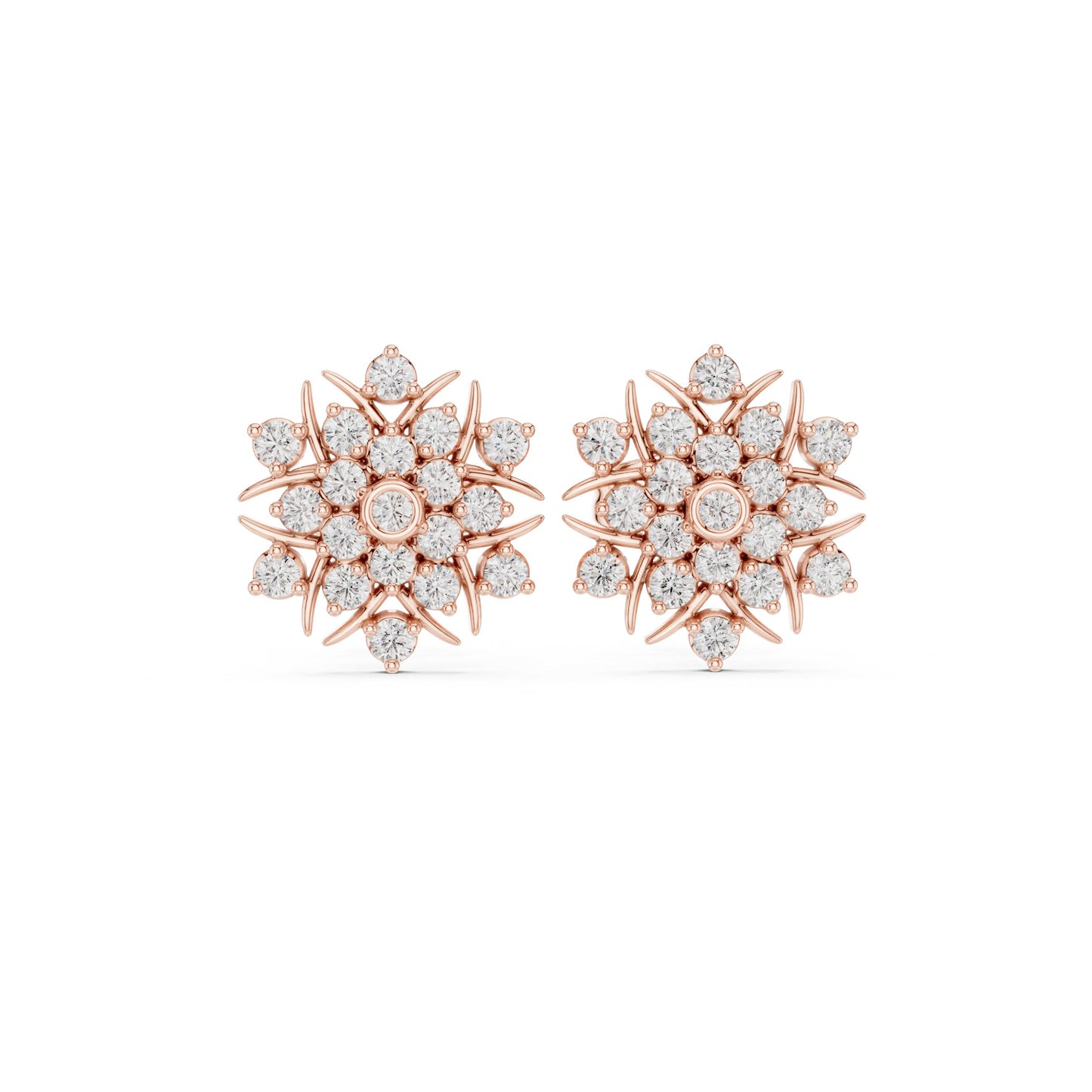 Round Cluster Lab Grown Diamond Earrings