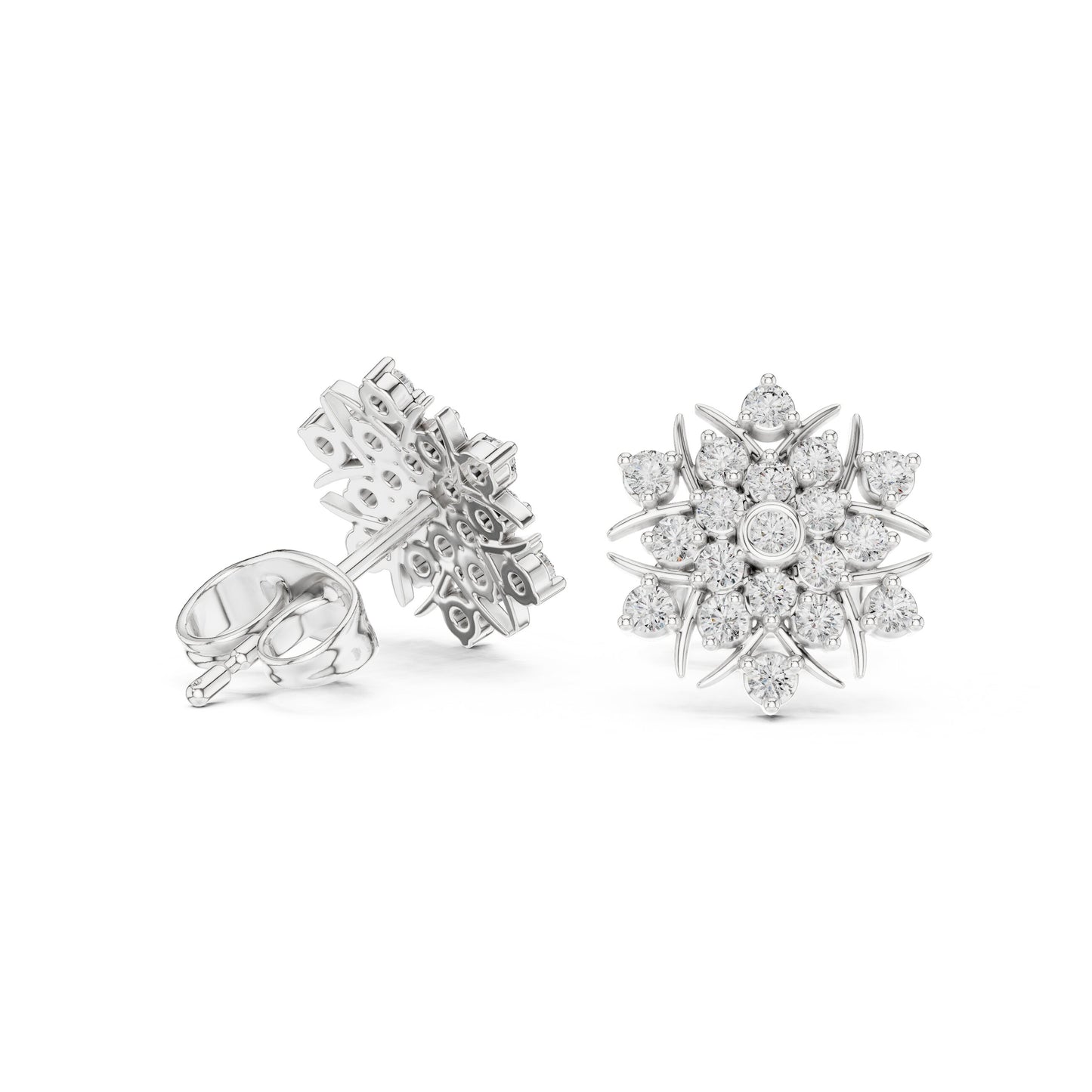 Round Cluster Lab Grown Diamond Earrings