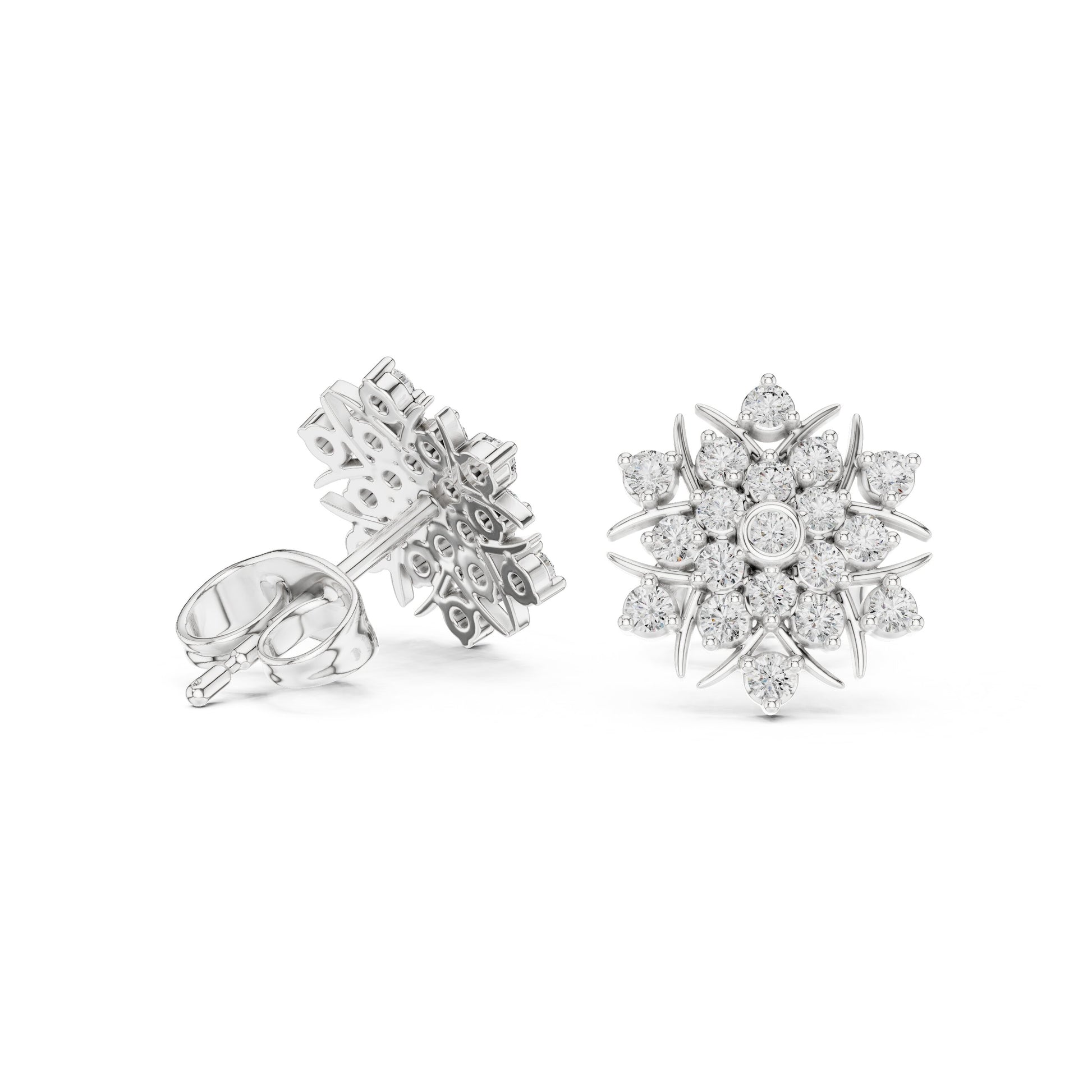 Round Cluster Lab Grown Diamond Earrings