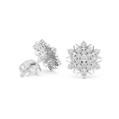 Round Cluster Lab Grown Diamond Earrings