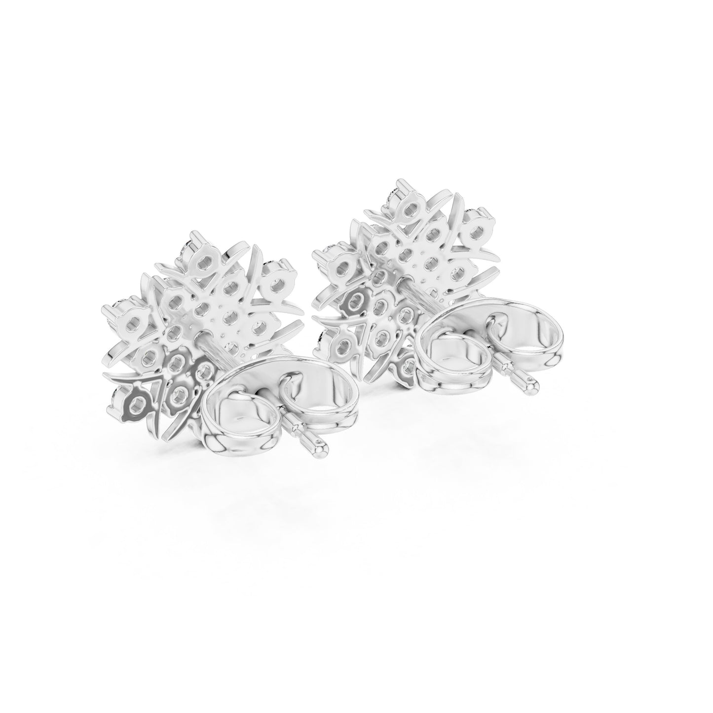 Round Cluster Lab Grown Diamond Earrings