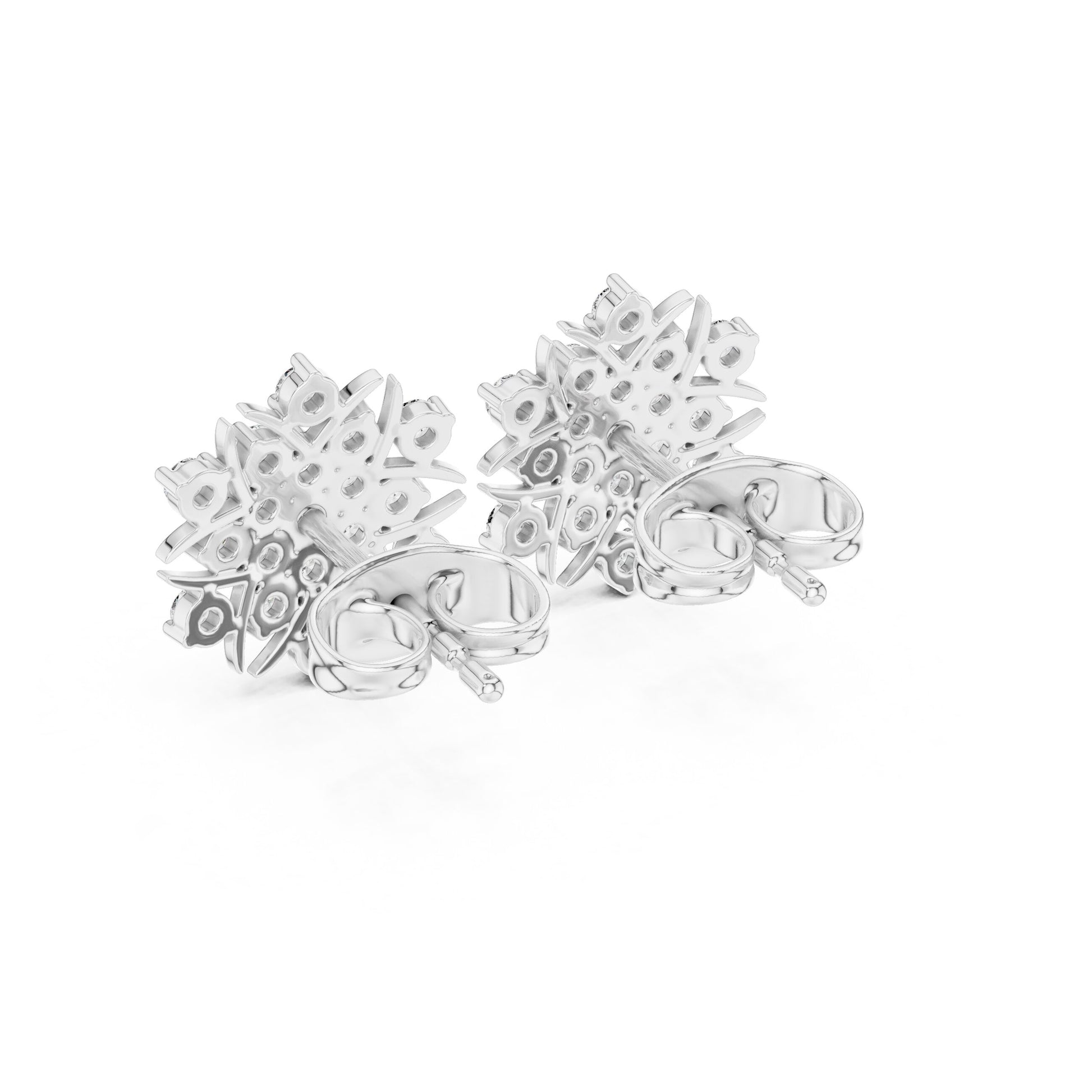 Round Cluster Lab Grown Diamond Earrings
