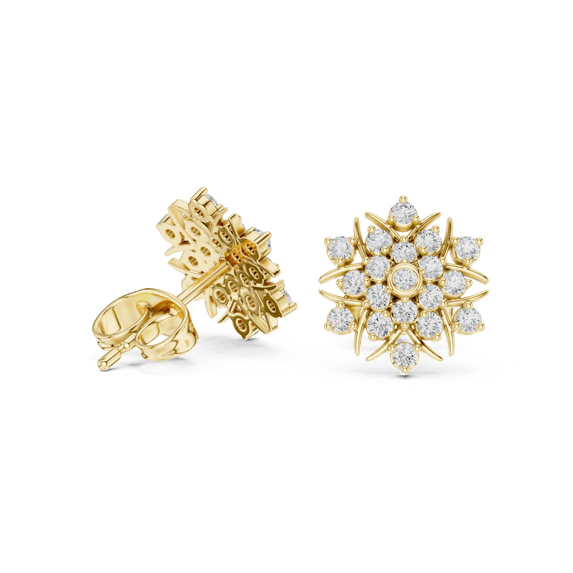 Round Cluster Lab Grown Diamond Earrings