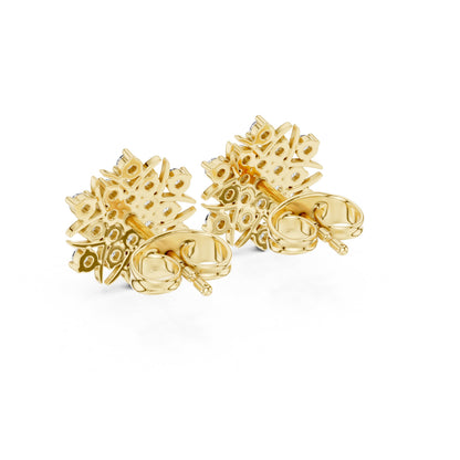 Round Cluster Lab Grown Diamond Earrings