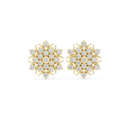 Round Cluster Lab Grown Diamond Earrings