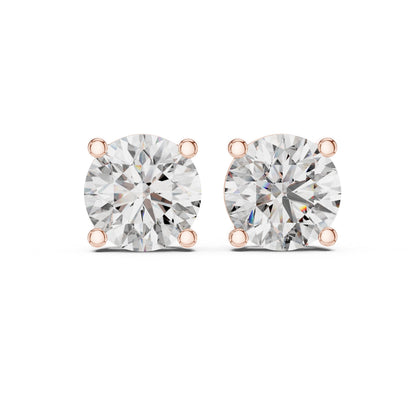 Round Stud Lab Grown Diamond Earrings