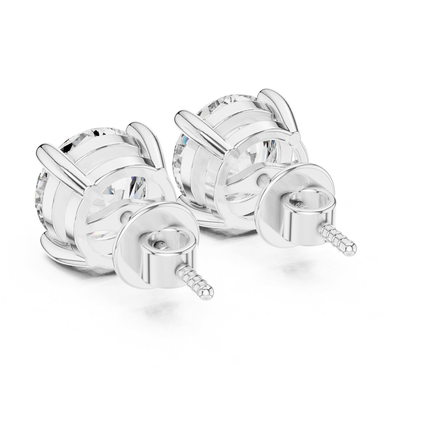 Round Stud Lab Grown Diamond Earrings