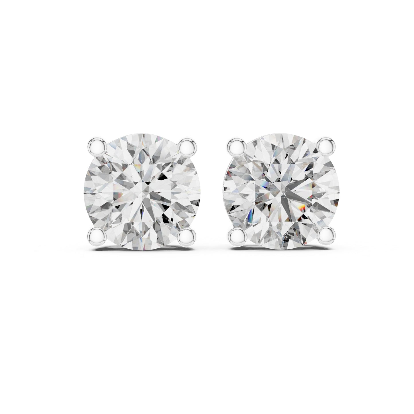 Round Stud Lab Grown Diamond Earrings