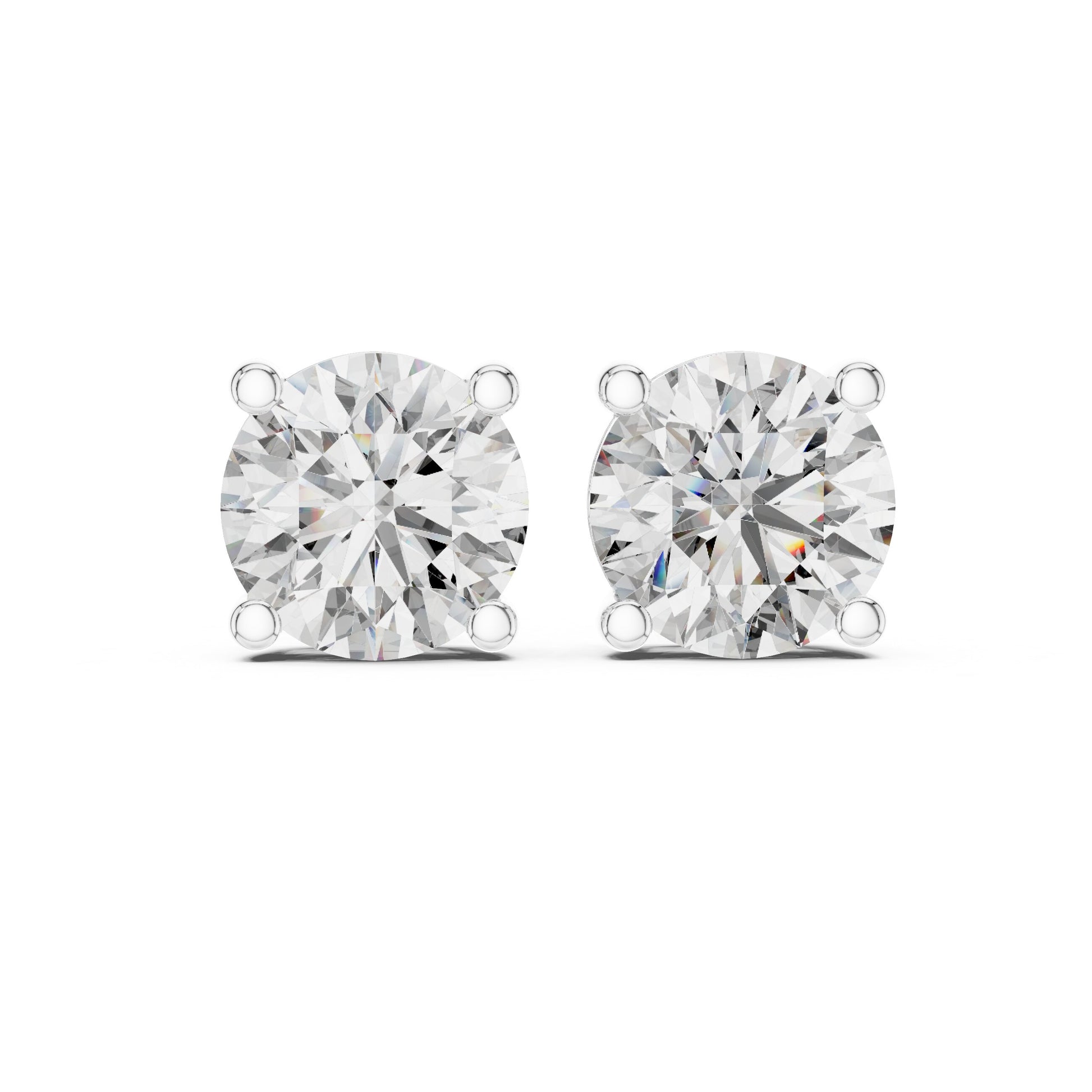 Round Stud Lab Grown Diamond Earrings