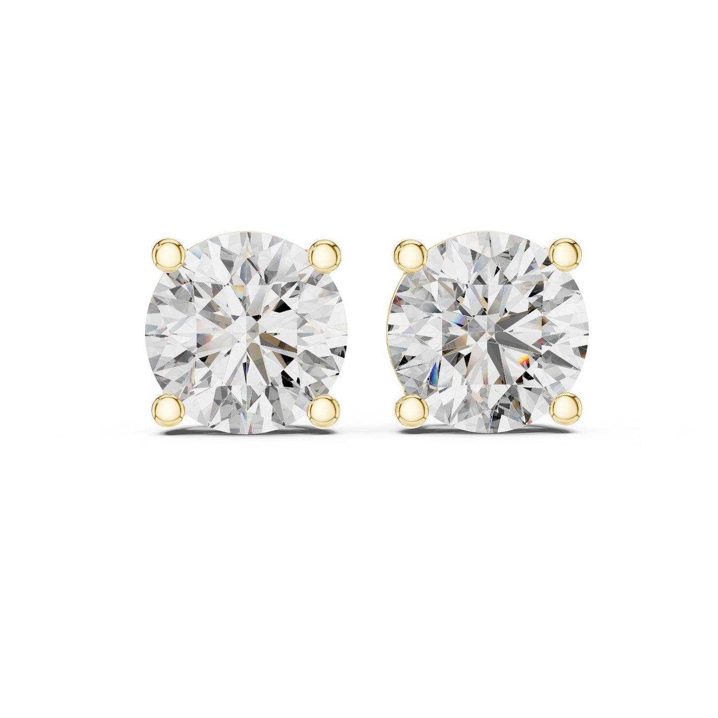 Round Stud Lab Grown Diamond Earrings