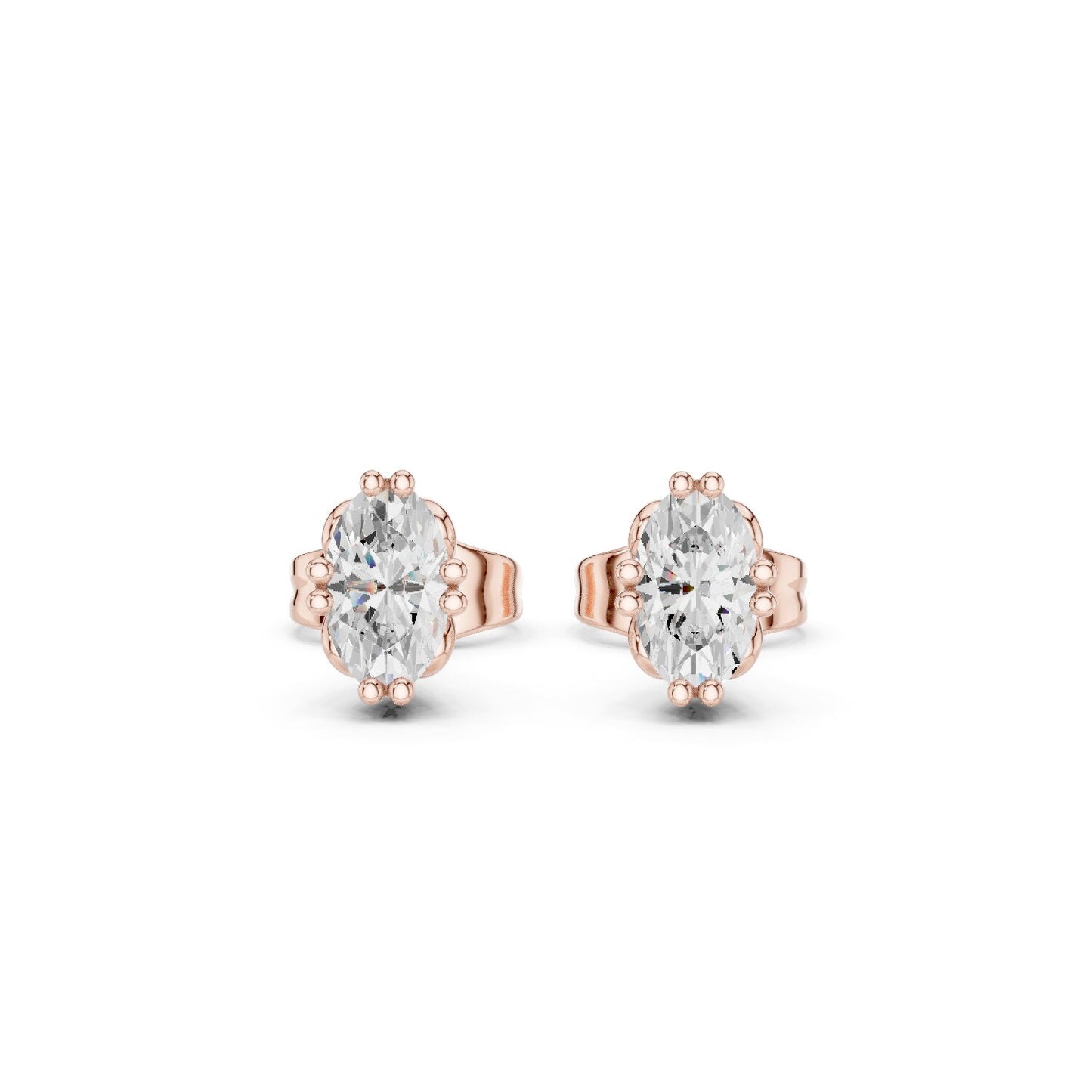 Marquise Stud Lab Grown Diamond Earrings