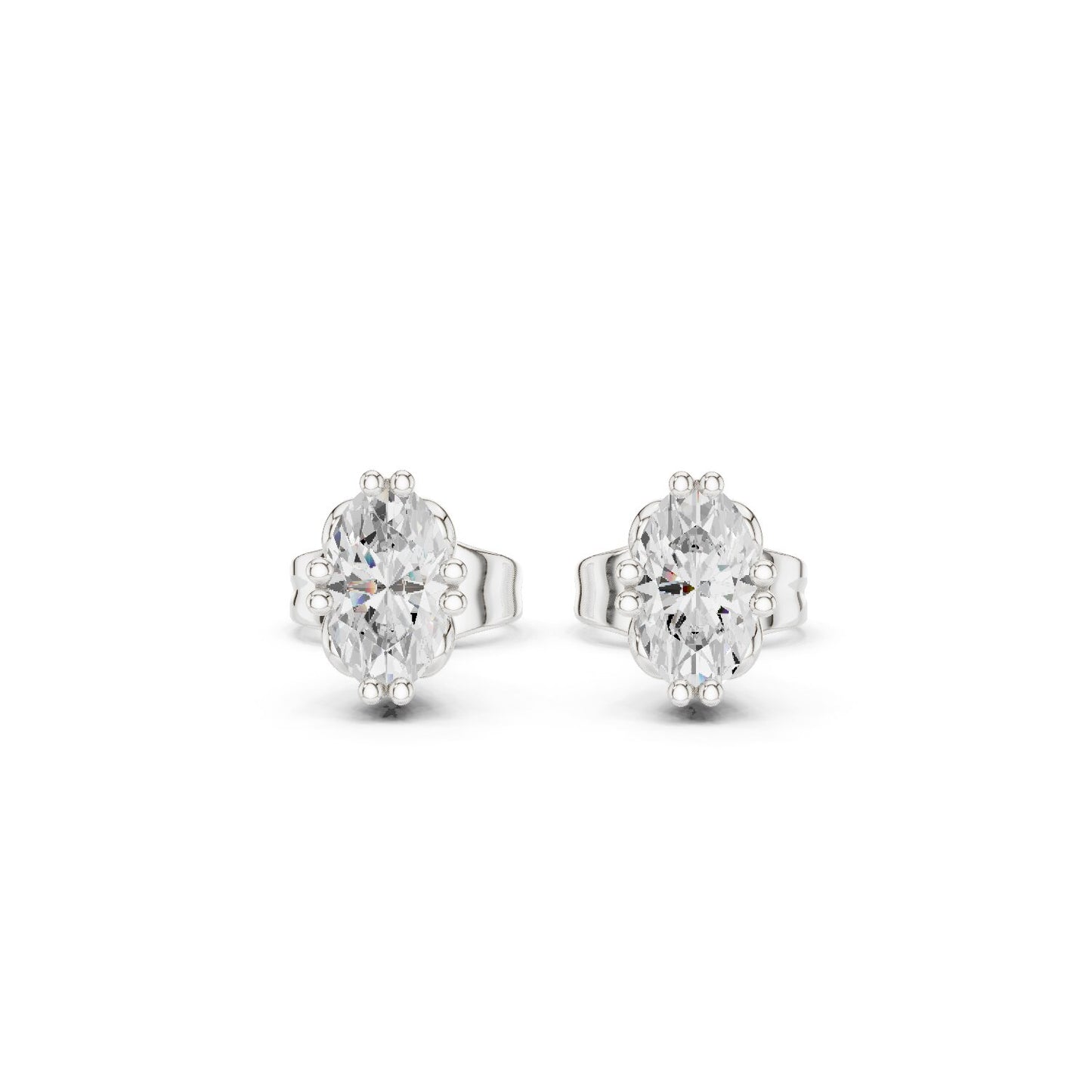 Marquise Stud Lab Grown Diamond Earrings