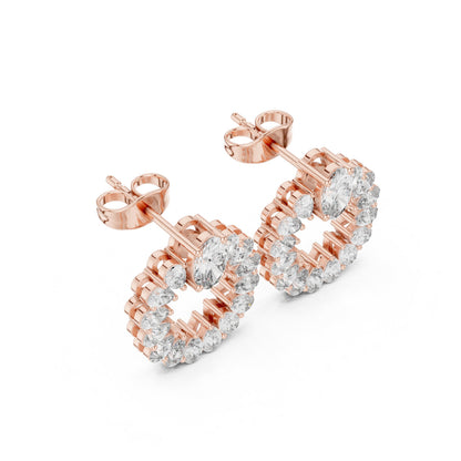 Mixed Shape Lab Grown Diamond Cluster Earrings
