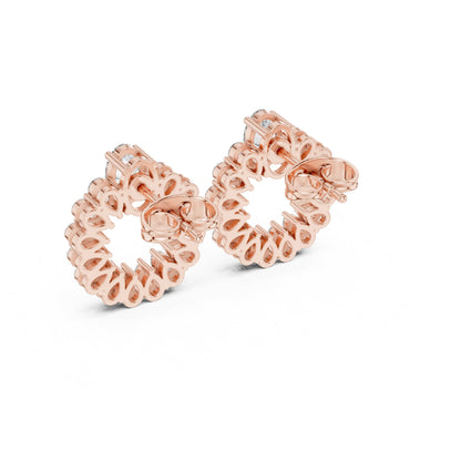 Mixed Shape Lab Grown Diamond Cluster Earrings