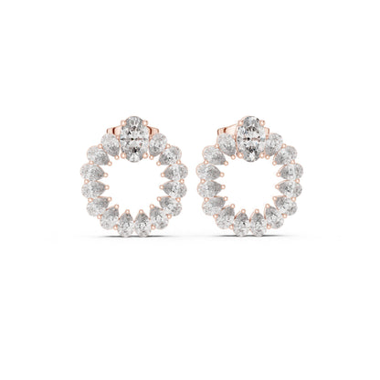 Mixed Shape Lab Grown Diamond Cluster Earrings