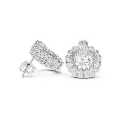 Mixed Shape Lab Grown Diamond Cluster Earrings