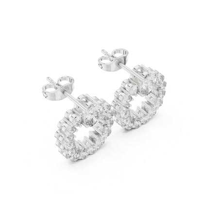 Mixed Shape Lab Grown Diamond Cluster Earrings