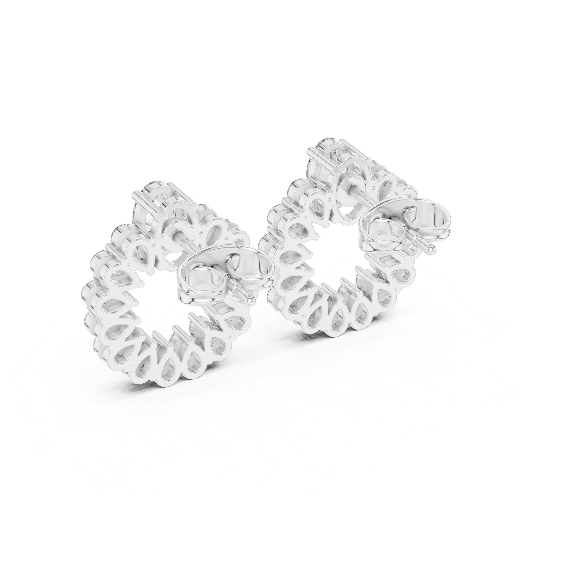 Mixed Shape Lab Grown Diamond Cluster Earrings