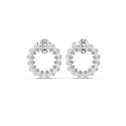 Mixed Shape Lab Grown Diamond Cluster Earrings