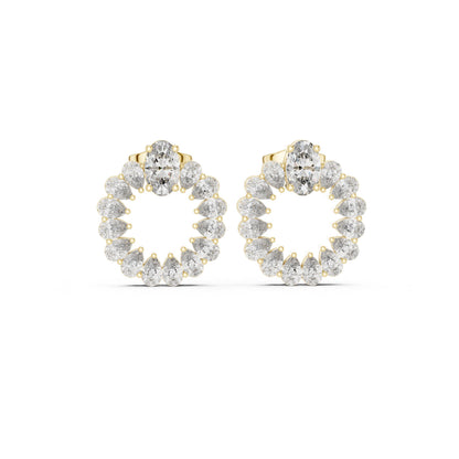 Mixed Shape Lab Grown Diamond Cluster Earrings