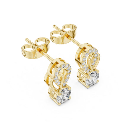 Round Jacket Lab Grown Diamond Earrings