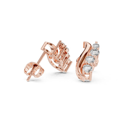 Round Climber Lab Grown Diamond Earrings