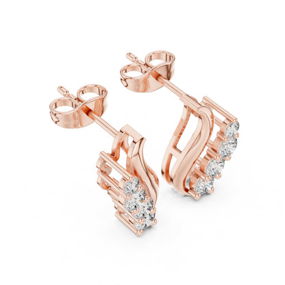 Round Climber Lab Grown Diamond Earrings