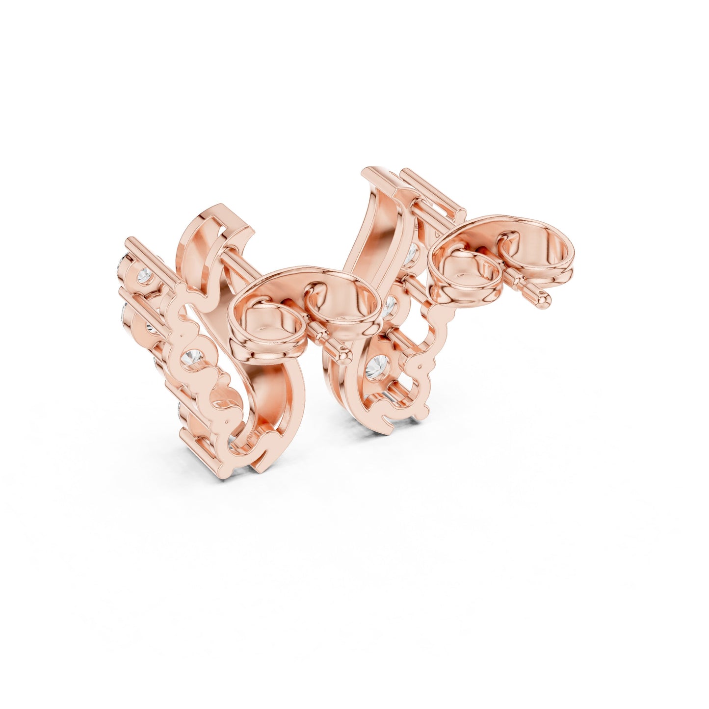 Round Climber Lab Grown Diamond Earrings