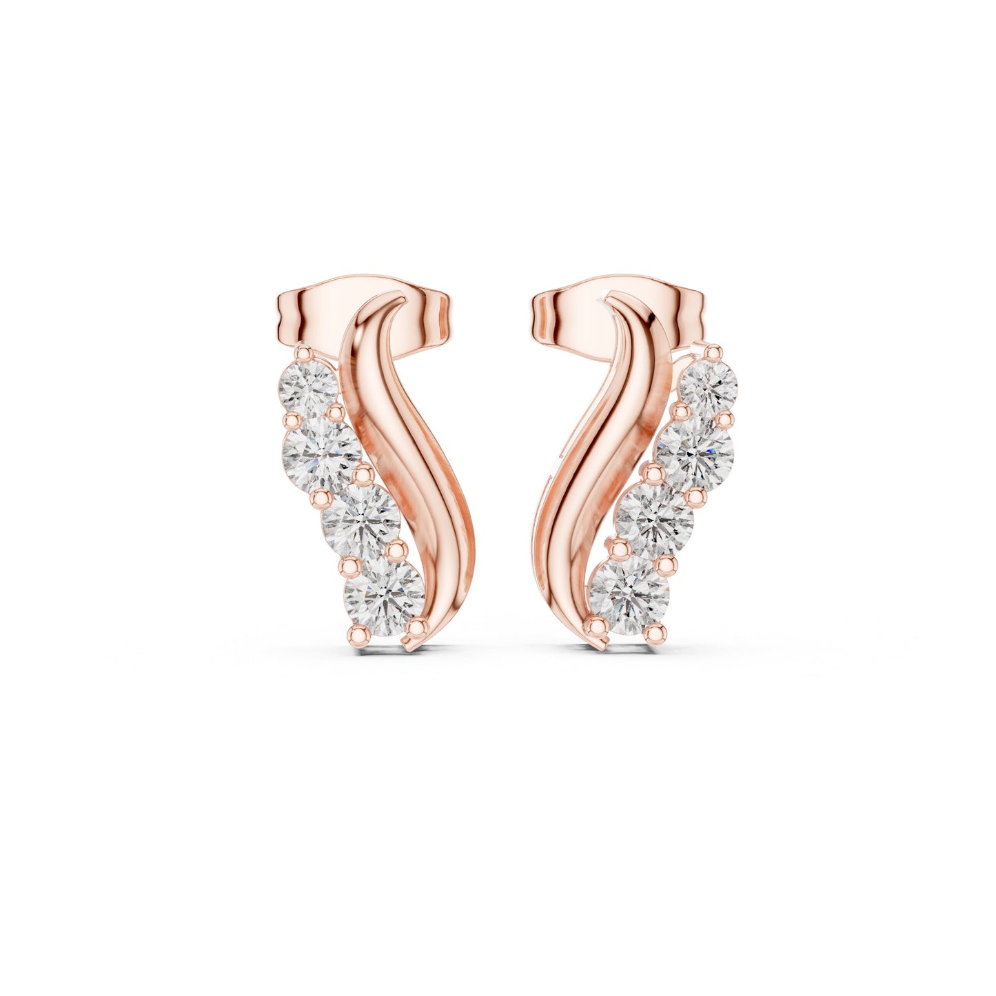 Round Climber Lab Grown Diamond Earrings