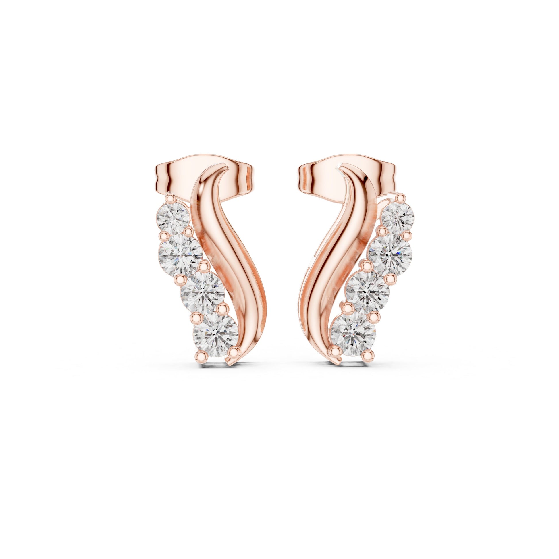 Round Climber Lab Grown Diamond Earrings