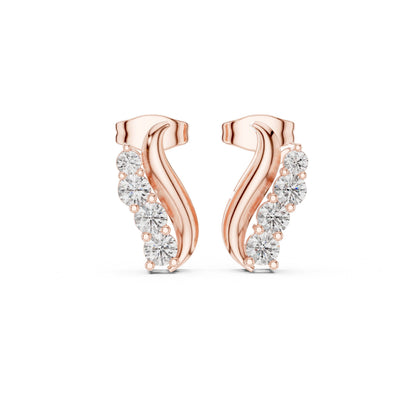 Round Climber Lab Grown Diamond Earrings