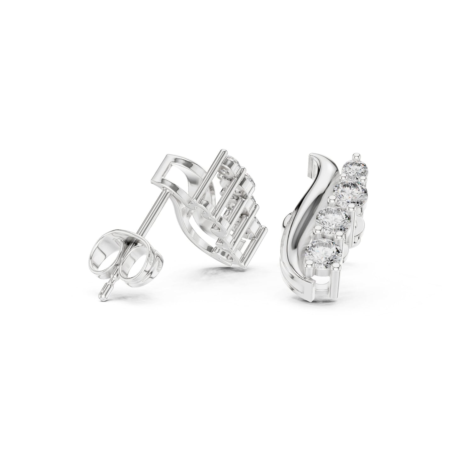 Round Climber Lab Grown Diamond Earrings