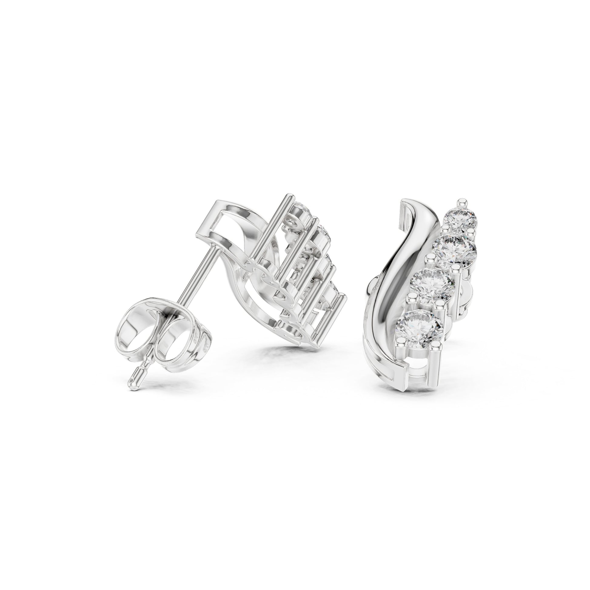 Round Climber Lab Grown Diamond Earrings