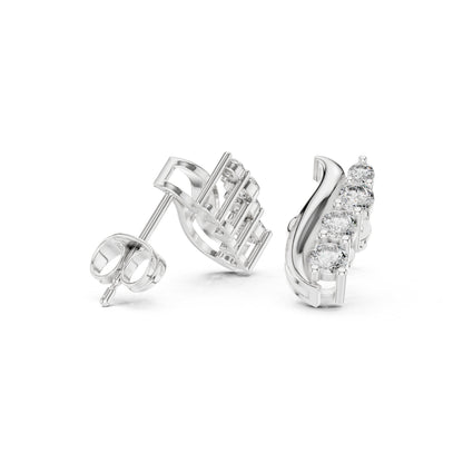 Round Climber Lab Grown Diamond Earrings