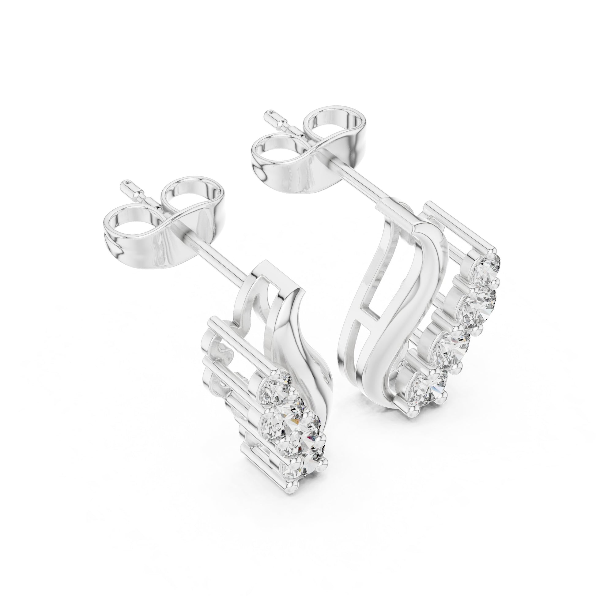 Round Climber Lab Grown Diamond Earrings