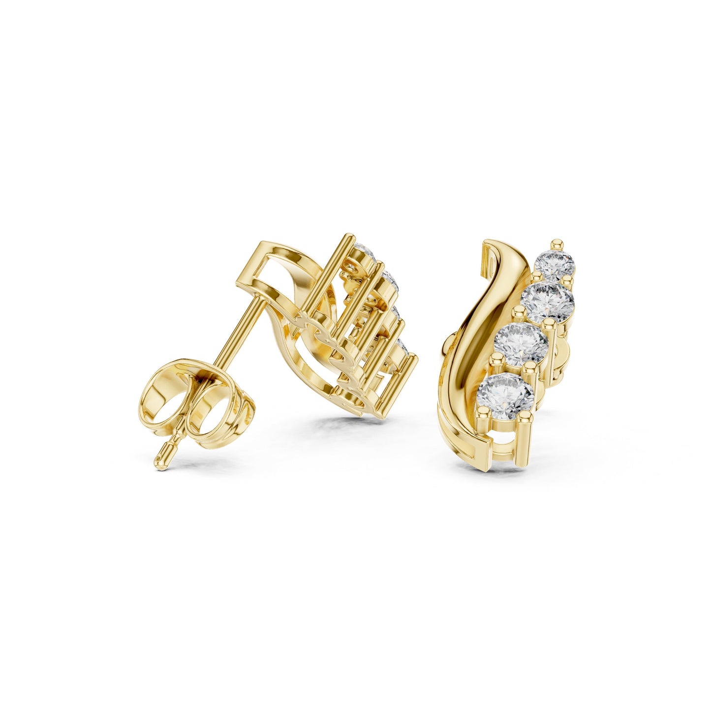 Round Climber Lab Grown Diamond Earrings