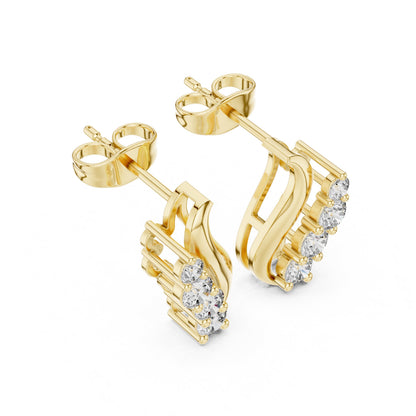 Round Climber Lab Grown Diamond Earrings