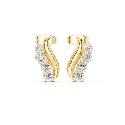 Round Climber Lab Grown Diamond Earrings