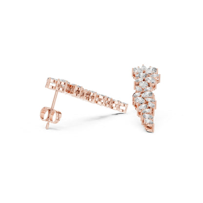 Marquise Climber Lab Grown Diamond Earrings