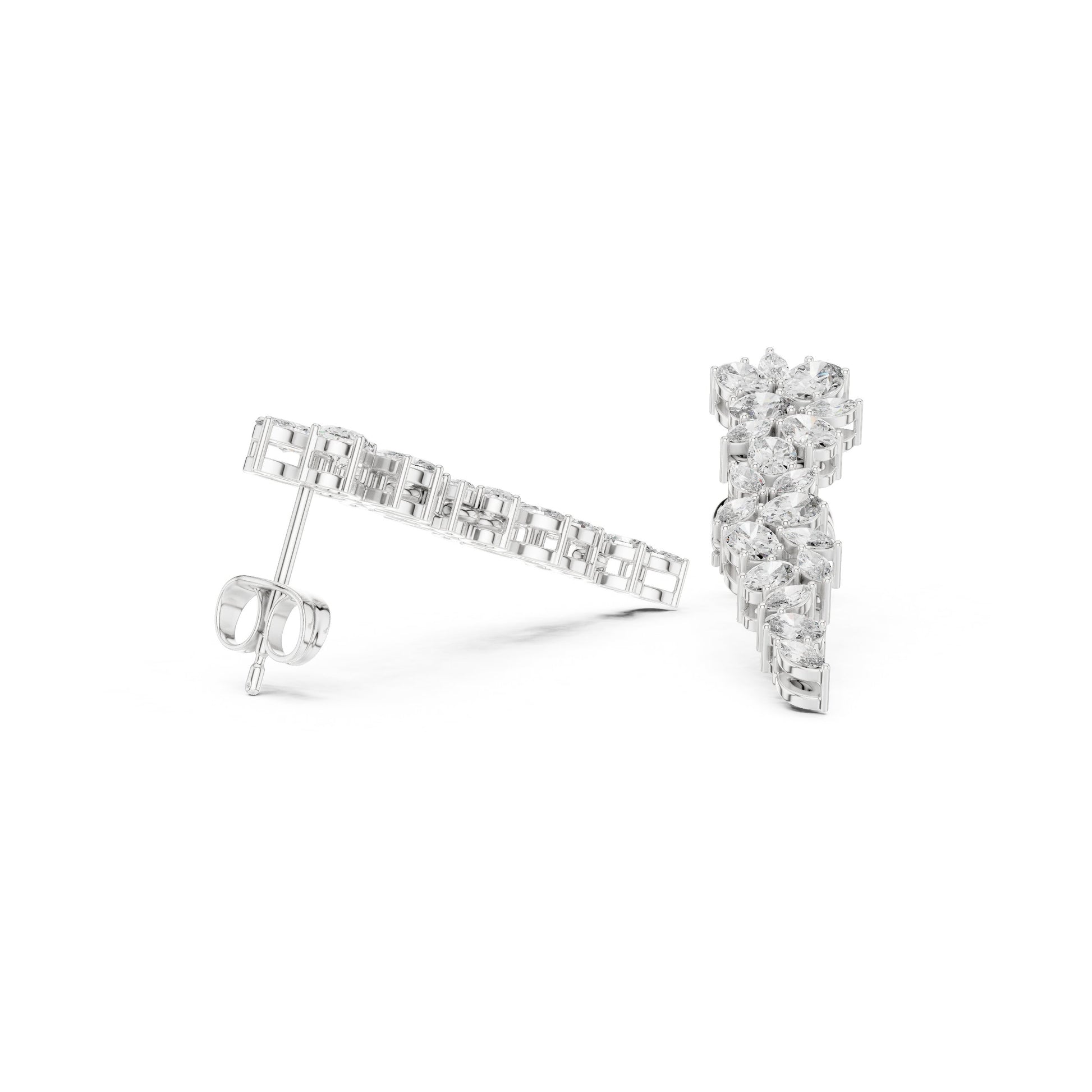 Marquise Climber Lab Grown Diamond Earrings