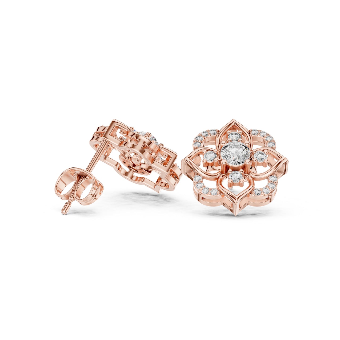 Round Stud Lab Grown Diamond Earrings