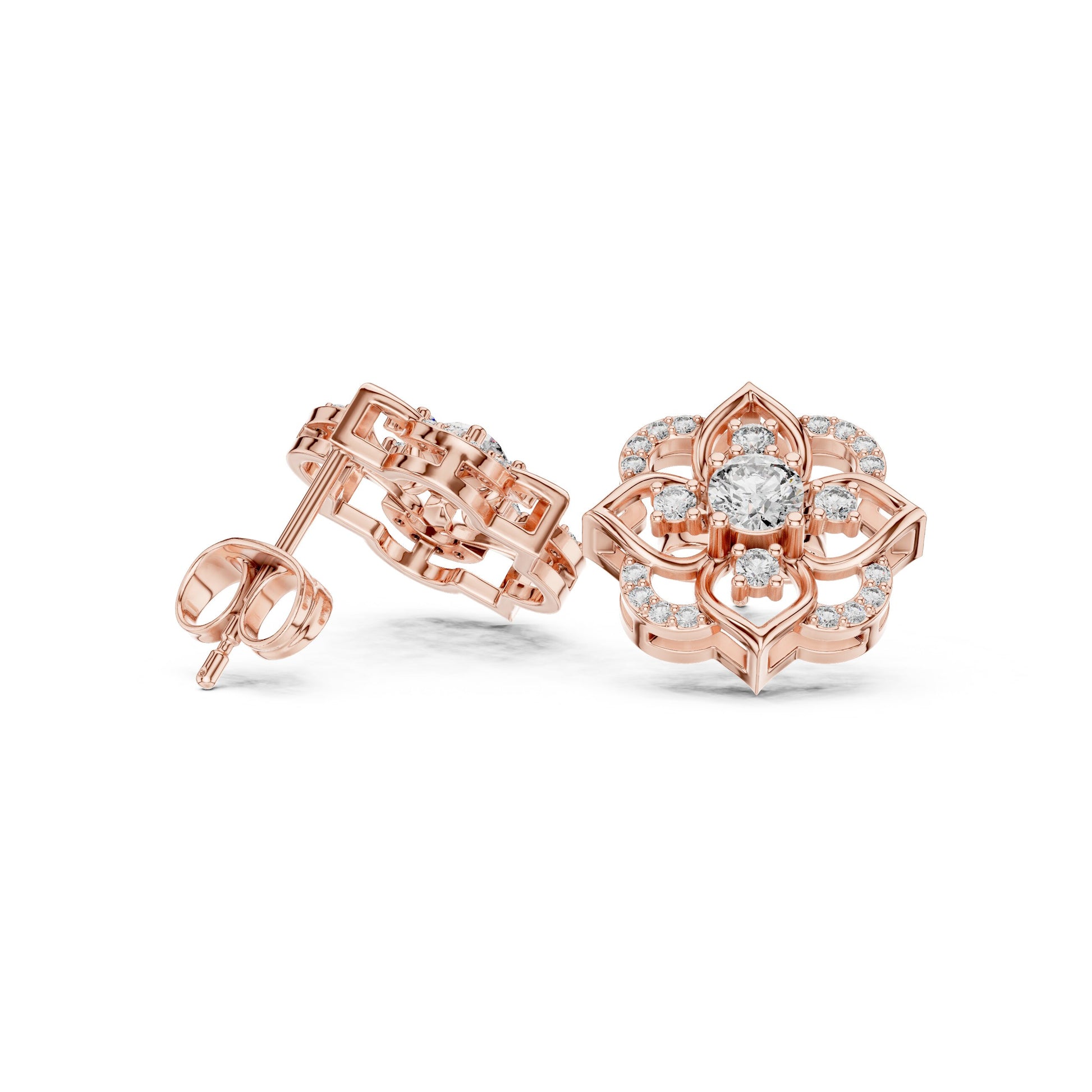 Round Stud Lab Grown Diamond Earrings