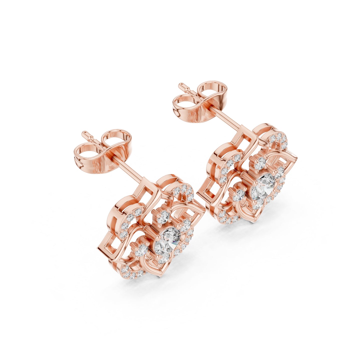 Round Stud Lab Grown Diamond Earrings