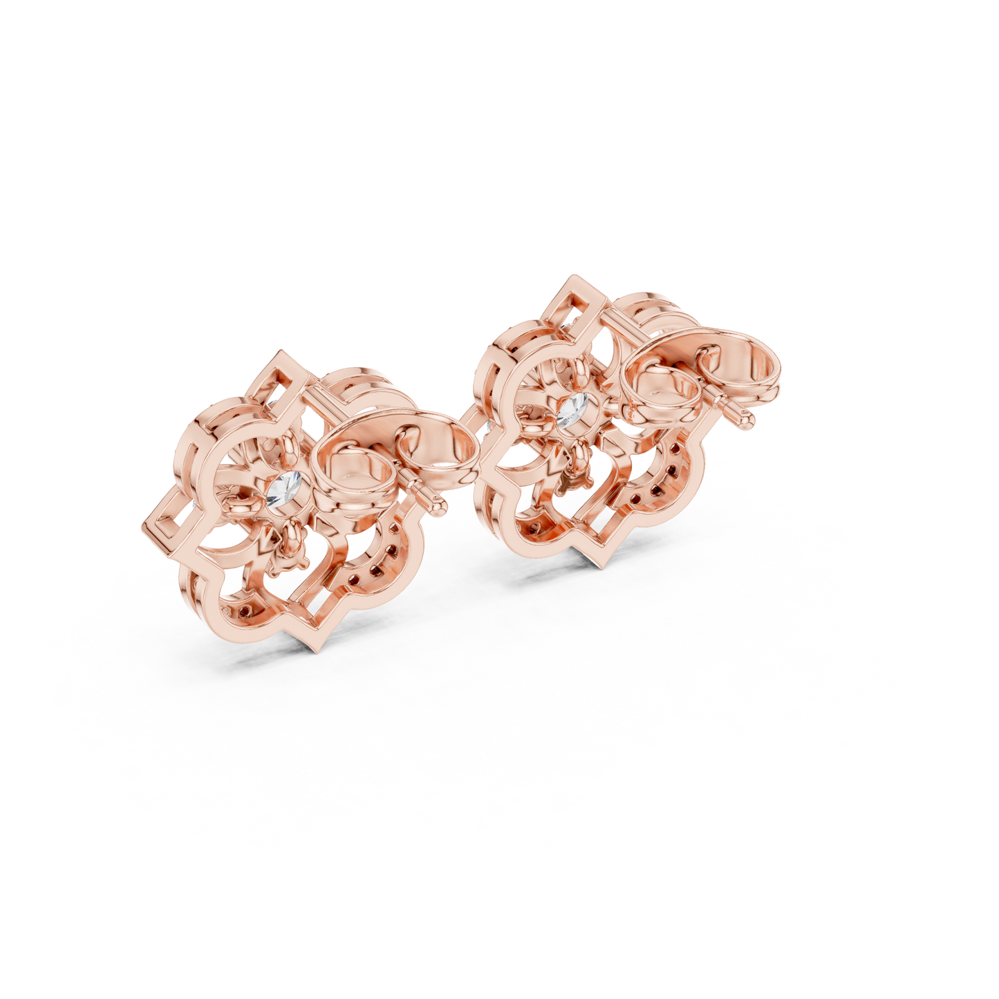 Round Stud Lab Grown Diamond Earrings