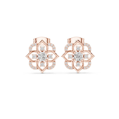 Round Stud Lab Grown Diamond Earrings