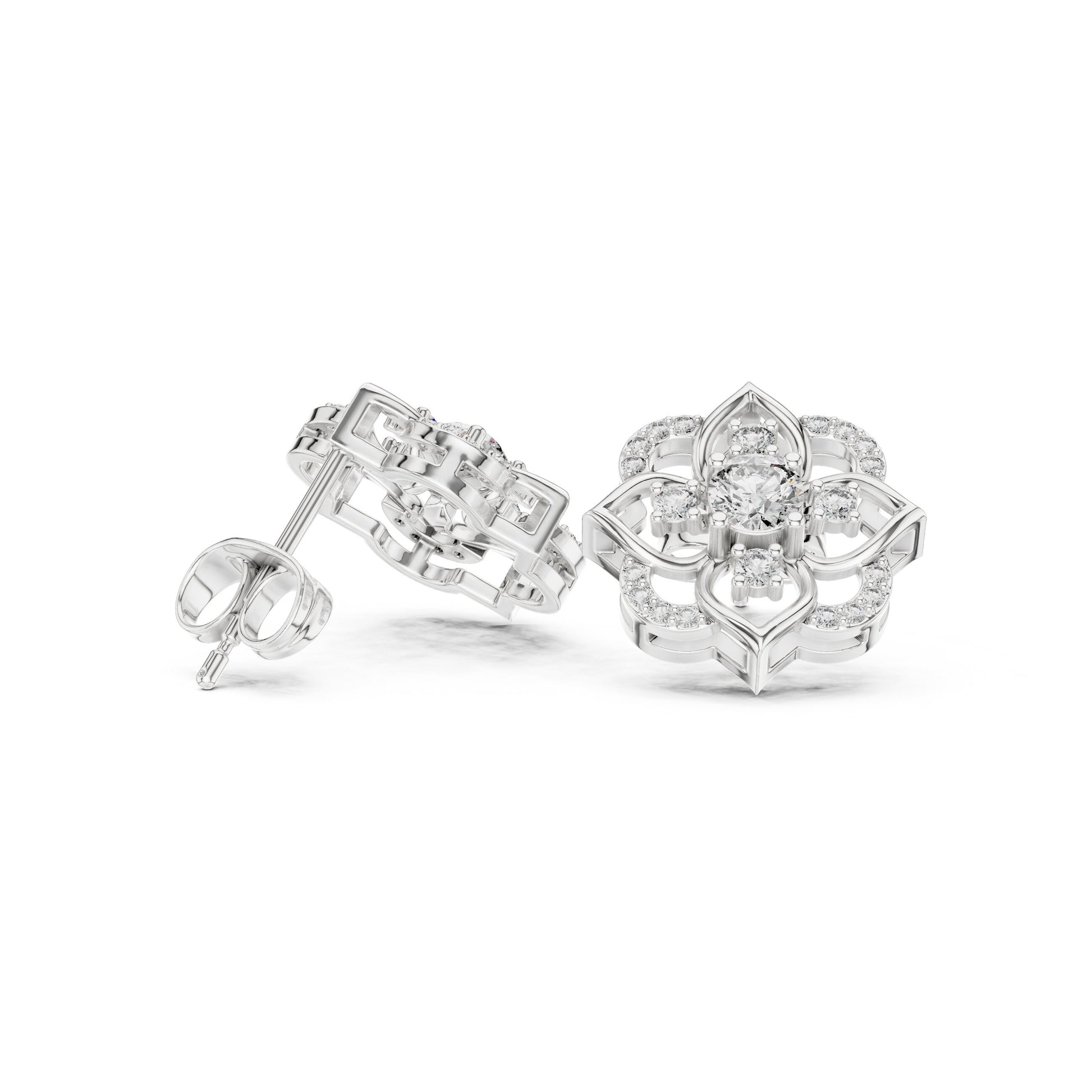 Round Stud Lab Grown Diamond Earrings