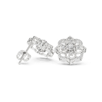 Round Stud Lab Grown Diamond Earrings